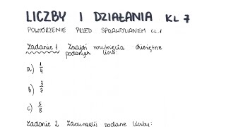 Liczby i działania  klasa 7  GWO  Matematyka z plusem  sprawdzian  pdf w opisie [upl. by Milt771]