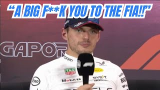 Max Verstappen Showing Protest to FIA by Giving Cold Boring Annoying Answers to the press [upl. by Nani702]