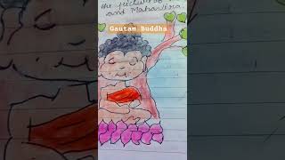 How to draw Gautama Buddha and vardhamana Mahavira Gautam BuddhVardhmanmahavira [upl. by Yerga]