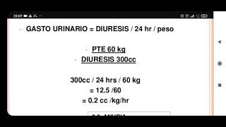 FORMULA PARA CALCULAR EL GASTO URINARIO [upl. by Consolata]