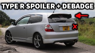 Honda Civic EP2 TYPE R Spoiler Install  Debadge [upl. by Quirk271]