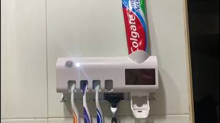 Esterilizador desinfectante COLOMBIA 🇨🇴 cepillos Luz ultravioleta UV dispensador de crema Dental [upl. by Lewis900]