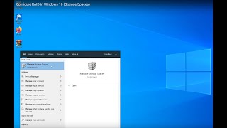 Configure RAID in Windows 10 Storage Spaces [upl. by Aettam]