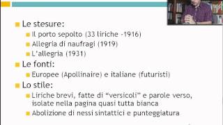 La vita di Giuseppe Ungaretti un uomo   Lezioni di letteratura italiana del 900 [upl. by Zined]