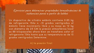 Determinar propiedades termodinámicas de sustancias puras a partir de tablas CILINDROEMBOLO [upl. by Yeung]