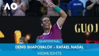 Denis Shapovalov v Rafael Nadal Highlights QF  Australian Open 2022 [upl. by Muirhead]