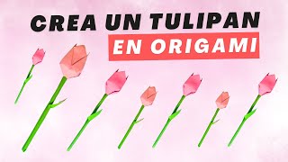 Tulipan en Origami Tutorial paso a paso [upl. by Veneaux]