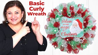 Easily Create a STUNNING Curly Deco Mesh Christmas Wreath at HOME [upl. by Imelida]