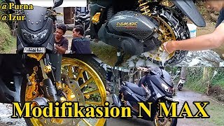 Modifikasion NMAX Simple Black Doff Gold Accessories Bali Yamaha [upl. by Tnayrb]