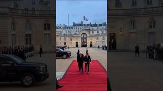 US Presidentelect Donald Trump arrives at Élysée Palace and shakes hands with President Macron [upl. by Florine]