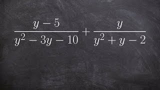 Adding two rational expressions with trinomial denominators [upl. by Layne]