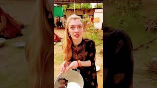 Funny funny comedy punjabi fun villagelife 🌄 india hindi foreigner couple pastery 🌄 [upl. by Buiron]