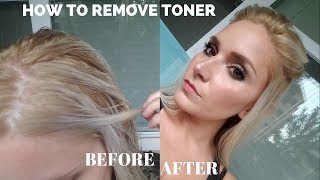 HOW TO REMOVE TONER FROM HAIR  REMOVE TONER EASILY AT HOME [upl. by Fionnula]