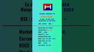 Phoenix Township Ltd share latest news  ExDate 06 DEC 2024  stockmarket shots [upl. by Yvan818]