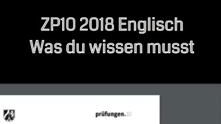 ZP10 Englisch 2018  Das müsst ihr wissen Teil 1 [upl. by Laeria930]