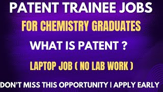 Patent Trainee Fresher Jobs [upl. by Yoreel]