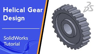 ⭐ Helical Gear Design  SolidWorks Tutorial [upl. by Ataynek418]