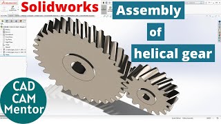 design and assembly of helical gear in solidworks using toolbox  solidworks tutorial for beginner [upl. by Eagle]