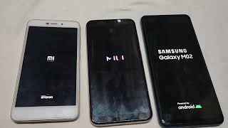 MI 4A vs Redmi 6 pro vs Samsung Galaxy reboot speed test  Mi Redmi Samsung m02 Bootanimation [upl. by Radborne]