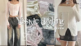 YESSTYLE clothing haul 🎀  try on  honest thoughts [upl. by Garbers]