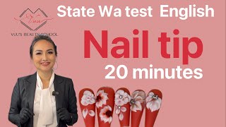 Nail tip practical test beautyacademy statewashingtonnailtestnailschool nailstudent [upl. by Gayn]