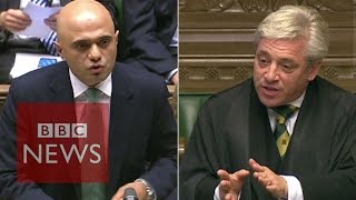 Speaker John Bercow accuses Sajid Javid of incompetence  BBC News [upl. by Snehpets]