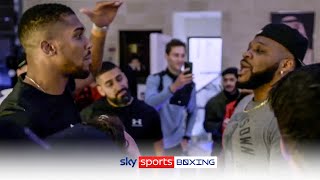 Anthony Joshuas HEATED clash with Jarrell Miller 😳 [upl. by Aital]