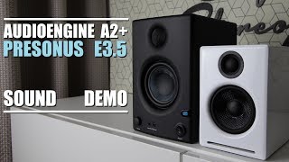 Presonus Eris E35 vs Audioengine A2  Sound Demo w Bass Test [upl. by Brawley]