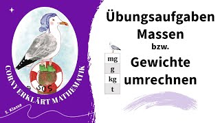 Gewichte  Massen umrechnen Übungsaufgaben [upl. by Idnyc]