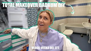 DIY  TOTAL RENOVERAR BADRUMMET BUDGET vloggvecka del ett [upl. by Aihsekin]