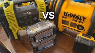 Air inflators Ryobi vs Dewalt [upl. by Roht]