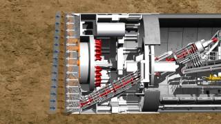 Herrenknecht Tunnel Boring Machine TBM animation [upl. by Dyanna830]