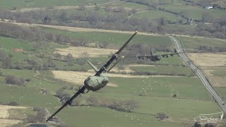 2 RAF C130 Hercules  Mach Loop  Darren Edwards Aviation [upl. by Airamahs349]