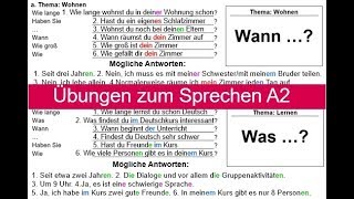 Übungen zum Sprechen A2 Teil I amp II  German Speaking Exercises A2 [upl. by Ecirual]