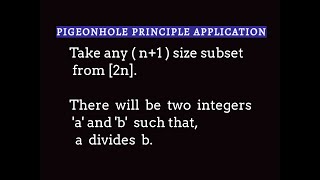 Pigeonhole principle Application  Property of an n1 size subset of 2n [upl. by Aioj]