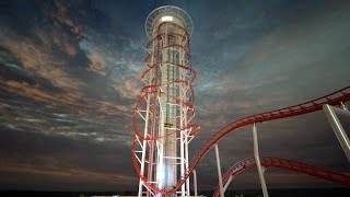 Skyscraper Polarcoaster IAAPA animation Skyplex [upl. by Ynnol]