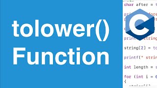 tolower Function  C Programming Tutorial [upl. by Baily]