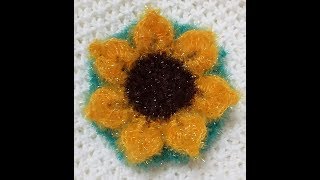 다비다뜨개 코바늘 해바라기수세미뜨기 Crochet Sunflower Dish Scrubbie 20 [upl. by Soilisav]