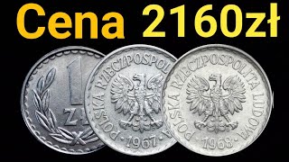 2160 złotych za 1 złoty 1967 1968 najrzadsze roczniki monety 1 złoty PRL aluminium [upl. by Assenaj]