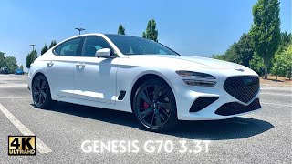 2023 Genesis G70 33T V6 AWD POV Test Drive  InteriorExterior Review ASMR [upl. by Nigem]