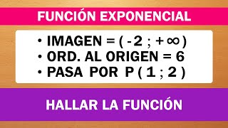 HALLAR FUNCIÓN EXPONENCIAL  Datos IMAGEN PUNTO ORDENADA AL ORIGEN [upl. by Jehial441]