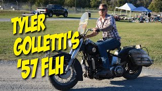 AMCA Swap Meet Finds  Tyler Gollettis 1957 FLH  The Exxon Valdez [upl. by Shurwood]