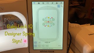 Baby Lock IQ Designer Spring Sign 🌺 [upl. by Bonnice]