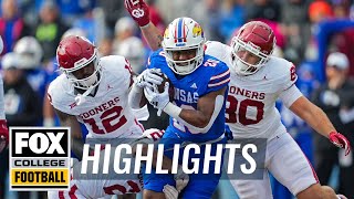 No 6 Oklahoma Sooners vs Kansas Jayhawks Highlights  CFB on FOX [upl. by Bebe410]