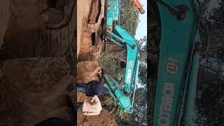 kobelco Sk210 HD water pipe line working tame [upl. by Ahsirtak]