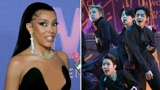 Doja Cat DEFENDS BTS After Grammy 2022 Snub “They Were Done So Wrong” [upl. by Eniamat]