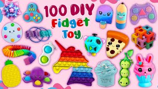 100 DIY FIDGET TOYS IDEAS  VIRAL TIKTOK FIDGET TOYS  POP IT  SQUISHY and more [upl. by Hoj380]