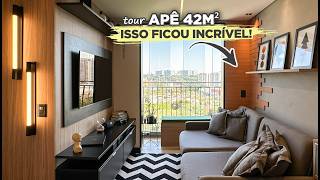 TOUR pelo APÊ INDUSTRIAL CHIQUE de 42M² com SUPER DICA na LAVANDERIA  Gaby Garciia [upl. by Ahswat]