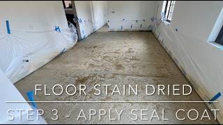 Concrete Floor Staining  Step 3 Applying Seal Coat [upl. by Guillema]