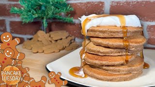 HOLIDAY GINGERBREAD Pancake Recipe  Pancake Tuesday [upl. by Pappano72]